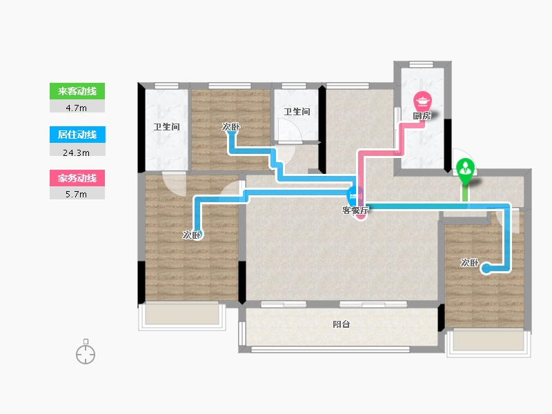 江苏省-无锡市-龙湖长泰景粼天著-108.00-户型库-动静线