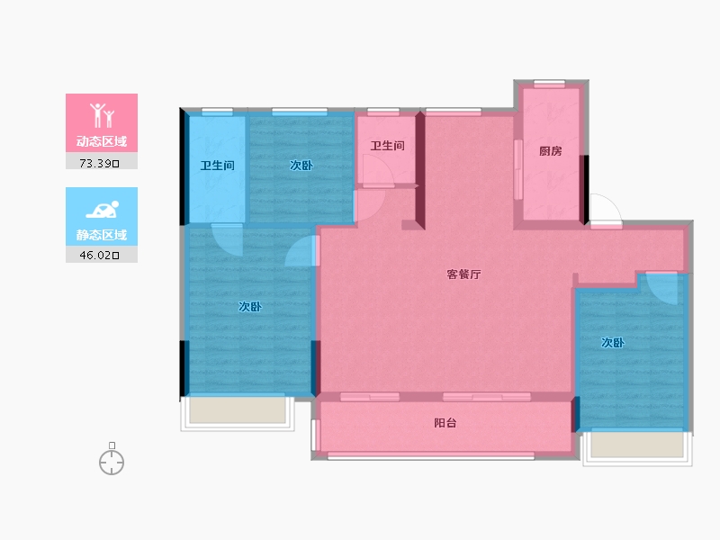 江苏省-无锡市-龙湖长泰景粼天著-108.00-户型库-动静分区