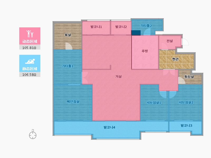 경기도-용인시 기흥구-성산마을남광하우스토리-224.16-户型库-动静分区