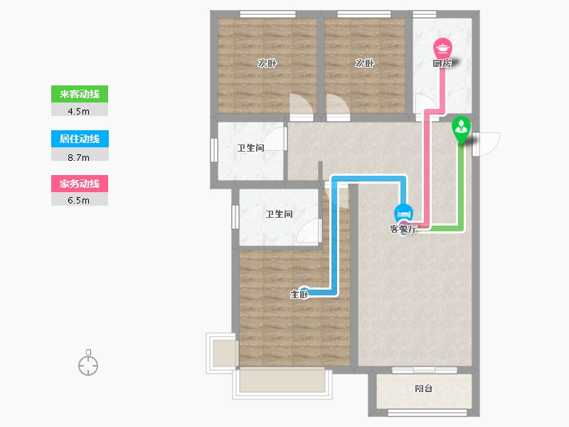 河北省-廊坊市-新城昕樾-110.00-户型库-动静线