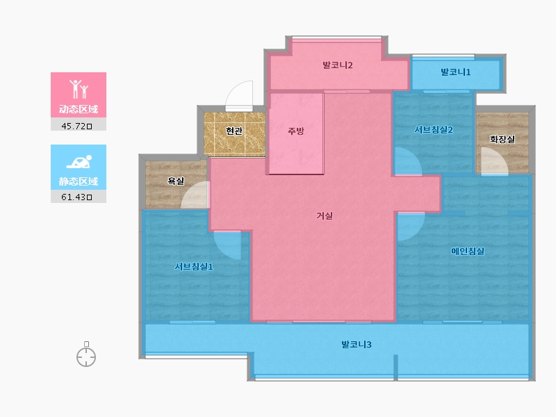 경기도-용인시 기흥구-호수마을자연앤데시앙-109.61-户型库-动静分区