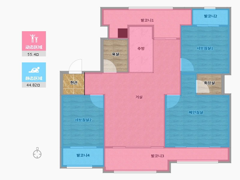 경기도-포천시-송천마을뜨란채-100.56-户型库-动静分区