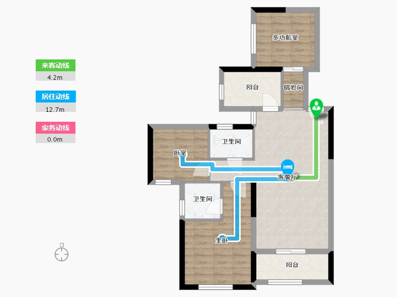 湖南省-长沙市-鸿海公园里-73.00-户型库-动静线