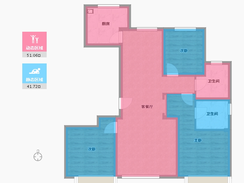 内蒙古自治区-通辽市-林语江南-97.00-户型库-动静分区