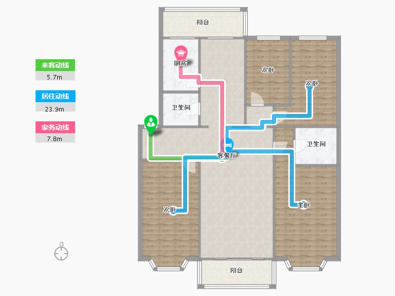 北京-北京市-天通北苑-一区-176.00-户型库-动静线