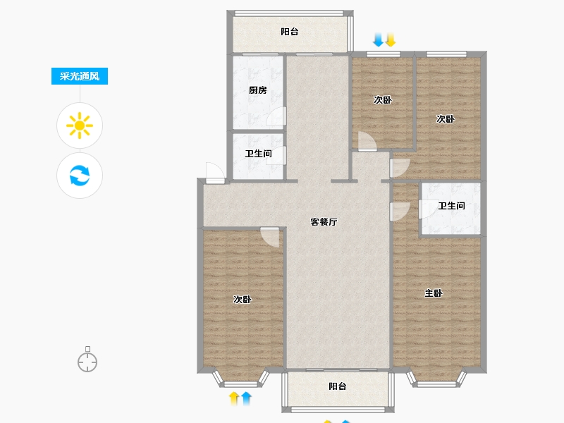 北京-北京市-天通北苑-一区-176.00-户型库-采光通风