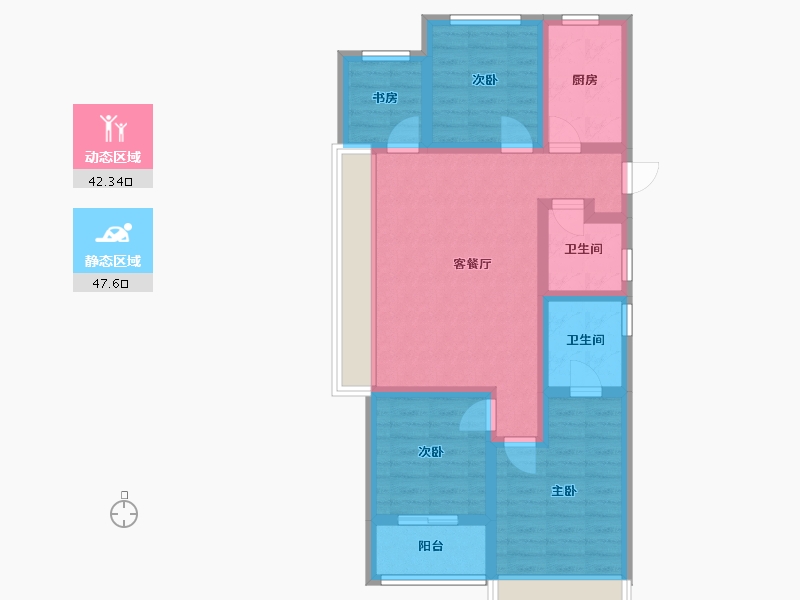 浙江省-杭州市-禹洲宋都·望林府-96.50-户型库-动静分区