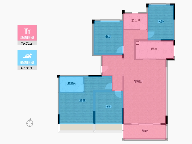 浙江省-绍兴市-融创绍兴壹号院-168.00-户型库-动静分区