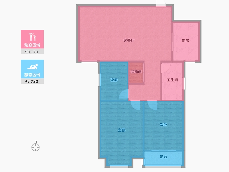 安徽省-合肥市-奥林花园3期-98.00-户型库-动静分区