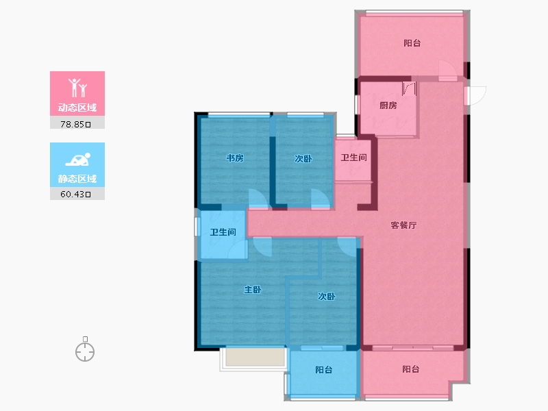 广西壮族自治区-玉林市-碧桂园御东府-140.02-户型库-动静分区