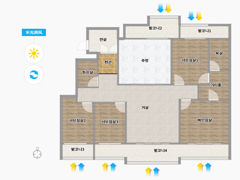 경기도-용인시 기흥구-보라마을현대모닝사이드-150.99-户型库-采光通风