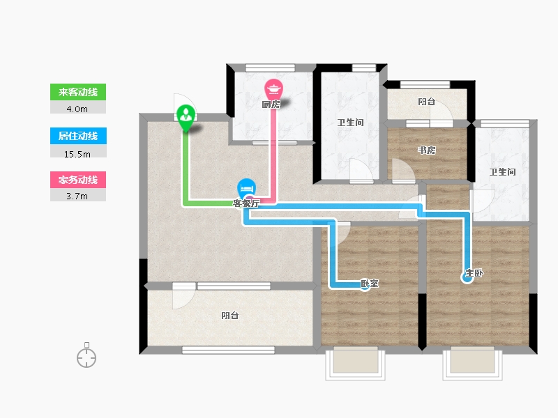 辽宁省-沈阳市-首府-90.00-户型库-动静线