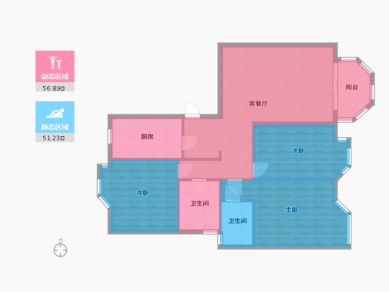 北京-北京市-卡布其诺-97.00-户型库-动静分区