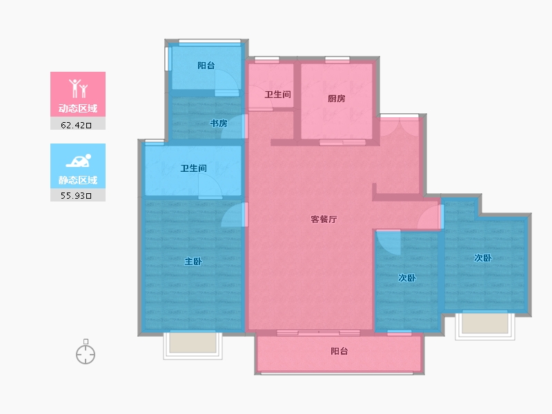 浙江省-台州市-云樾观岭-106.00-户型库-动静分区