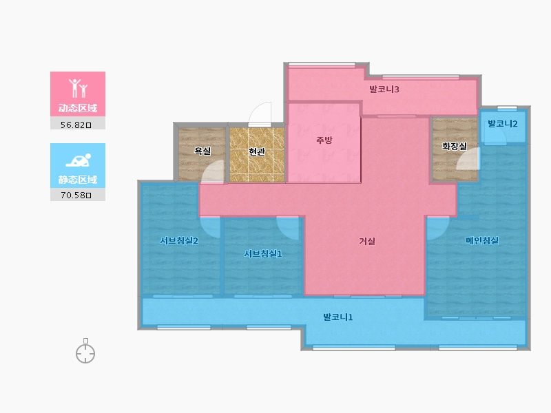 경기도-성남시 분당구-봇들9단지휴먼시아어울림-132.29-户型库-动静分区