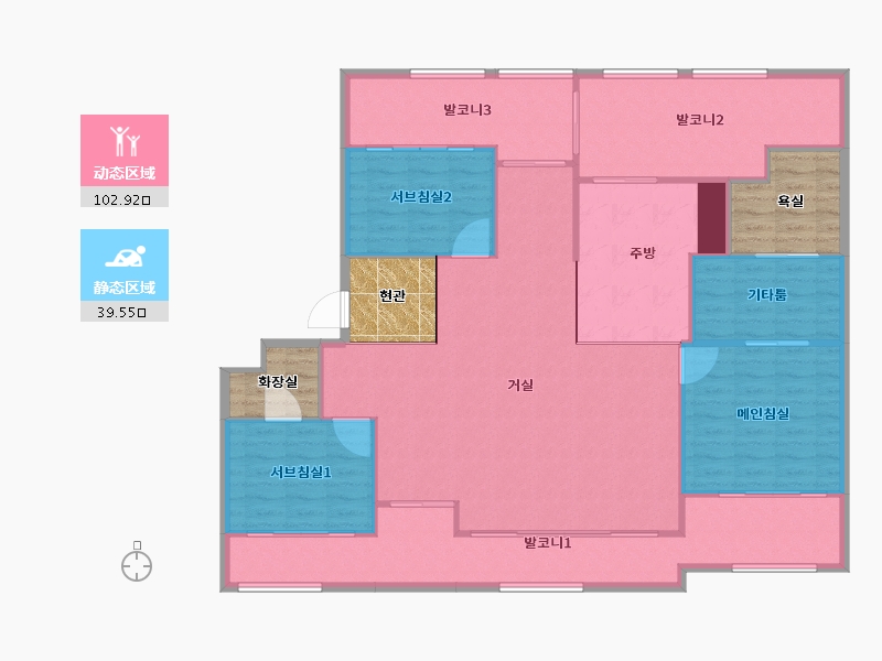 경기도-파주시-해솔마을5단지삼부르네상스-146.17-户型库-动静分区