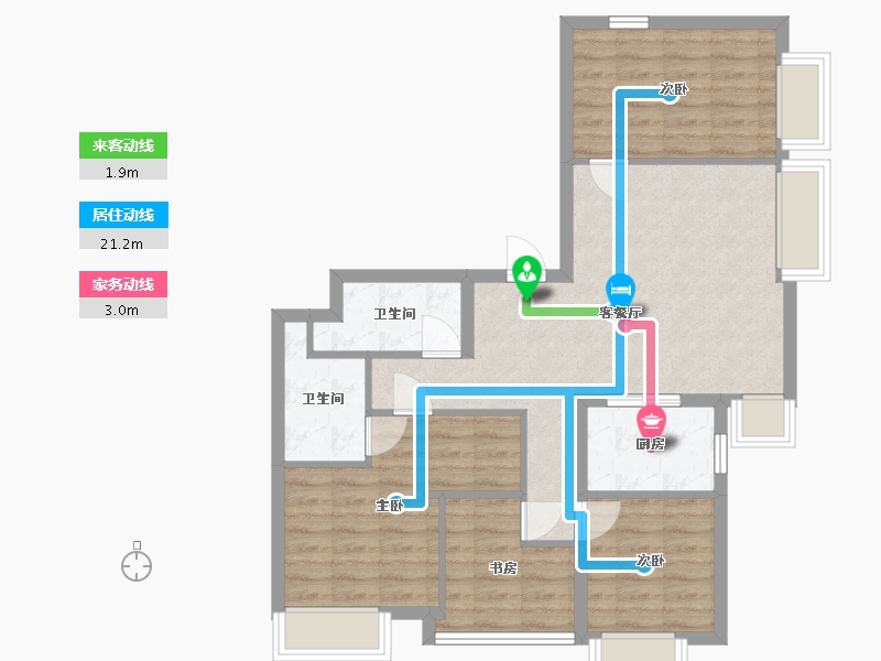 北京-北京市-诺德逸府-120.00-户型库-动静线