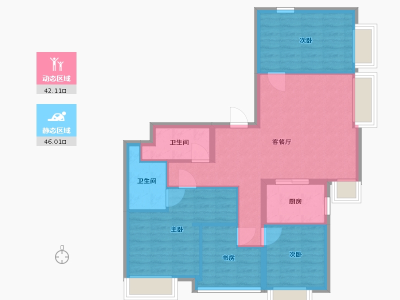 北京-北京市-诺德逸府-120.00-户型库-动静分区