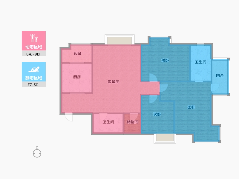 天津-天津市-新园村-二期-120.00-户型库-动静分区