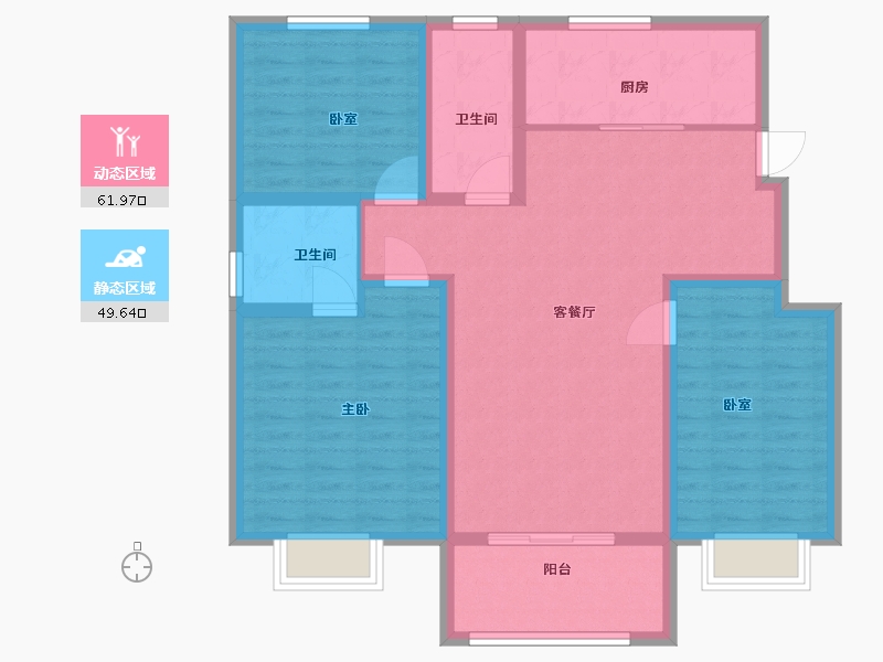 江苏省-徐州市-市府名苑-100.00-户型库-动静分区