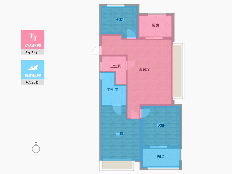 浙江省-杭州市-保利潮和阅江台轩-100.00-户型库-动静分区