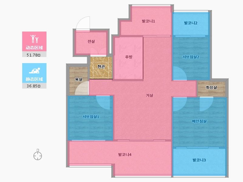 경기도-용인시 수지구-서홍마을우남퍼스트빌-88.23-户型库-动静分区