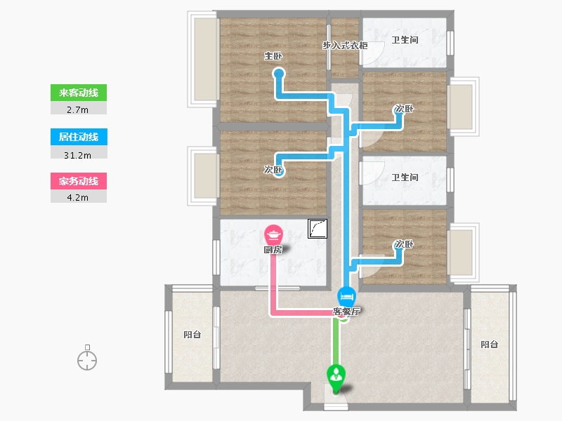 湖南省-岳阳市-美的铂悦府-100.00-户型库-动静线