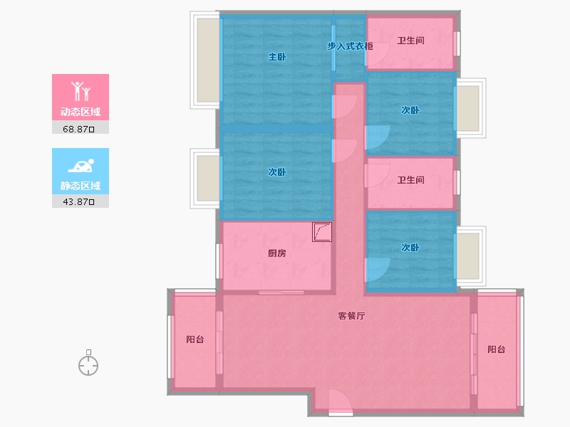 湖南省-岳阳市-美的铂悦府-100.00-户型库-动静分区