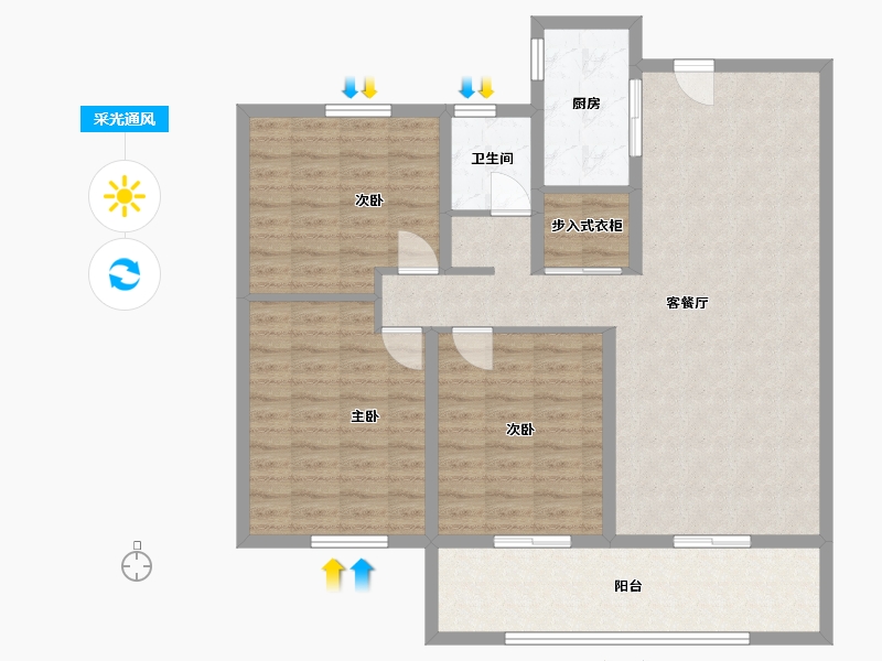 山东省-枣庄市-滕州滕投·悦府-110.00-户型库-采光通风