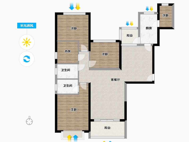 安徽省-六安市-恒大御景湾-159.60-户型库-采光通风