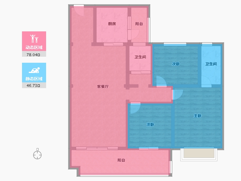 河南省-南阳市-镇平碧桂园(建设中店)-90.00-户型库-动静分区