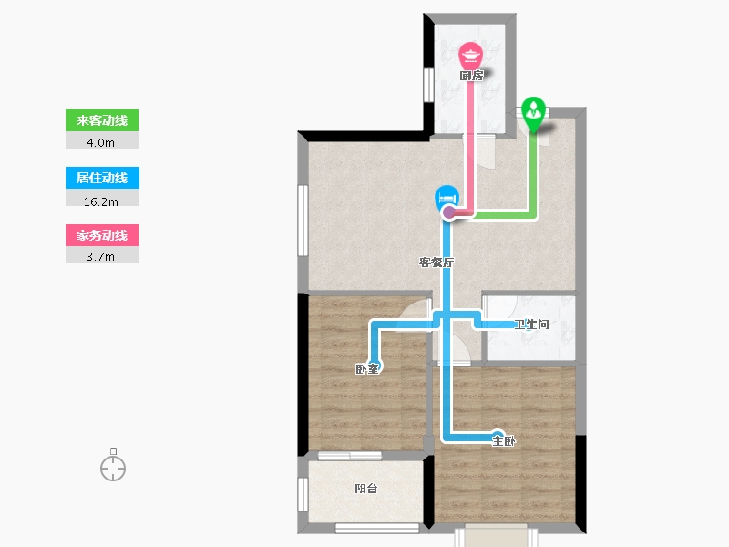 福建省-福州市-琴浦新苑-64.00-户型库-动静线