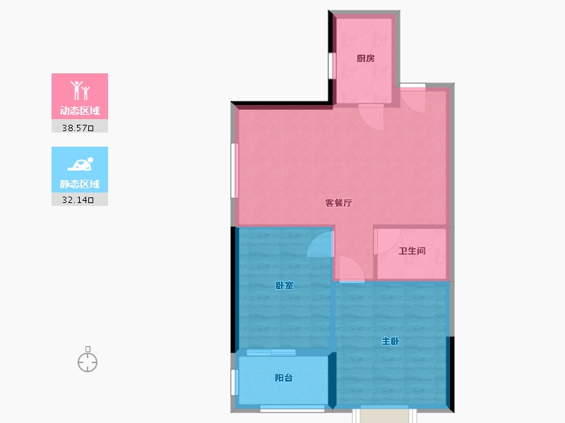 福建省-福州市-琴浦新苑-64.00-户型库-动静分区