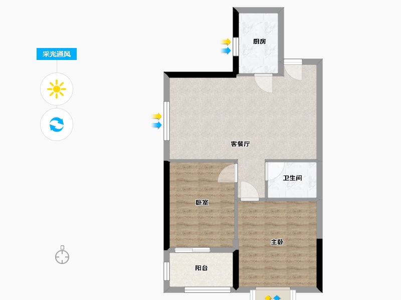 福建省-福州市-琴浦新苑-64.00-户型库-采光通风