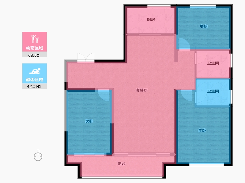 山东省-淄博市-宙合壹品-105.12-户型库-动静分区