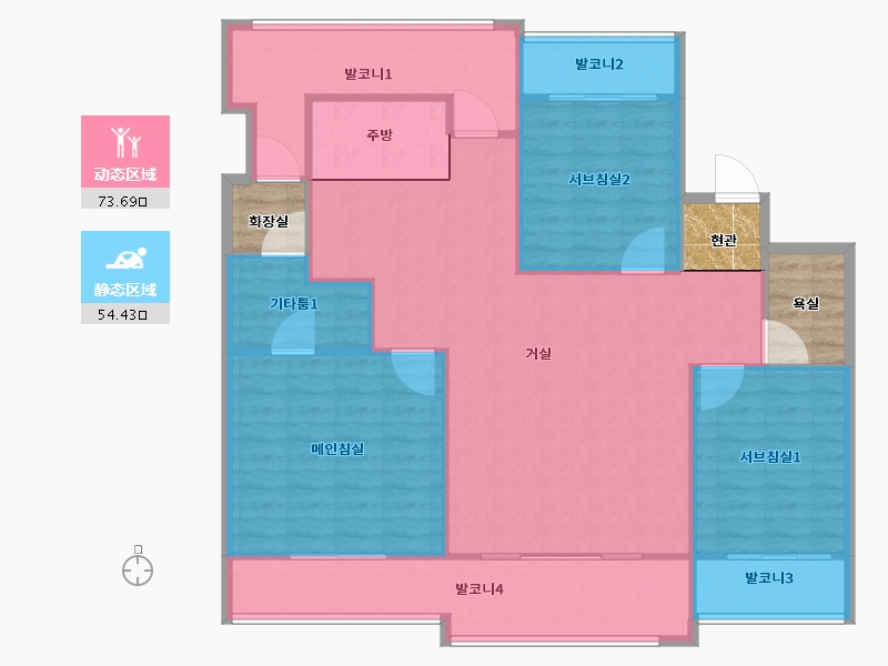 경기도-용인시 기흥구-도현마을현대(아이파크)-127.47-户型库-动静分区