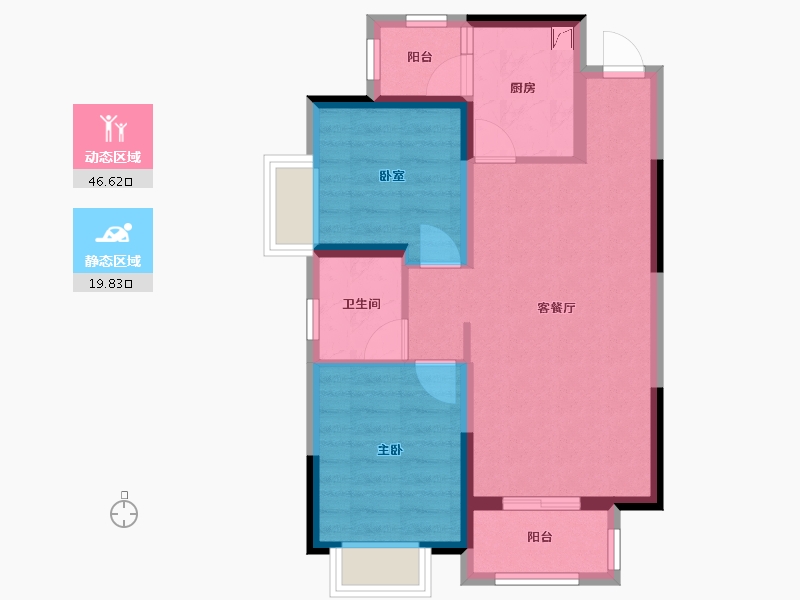 四川省-成都市-中粮蜀西祥云（康德馨苑）-63.07-户型库-动静分区