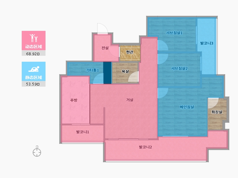 경기도-용인시 수지구-서홍마을벽산블루밍-121.92-户型库-动静分区