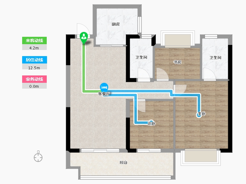 福建省-泉州市-晋江阳光城丽景湾-80.00-户型库-动静线