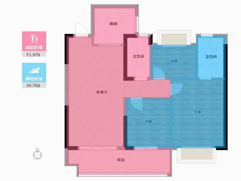 福建省-泉州市-晋江阳光城丽景湾-80.00-户型库-动静分区