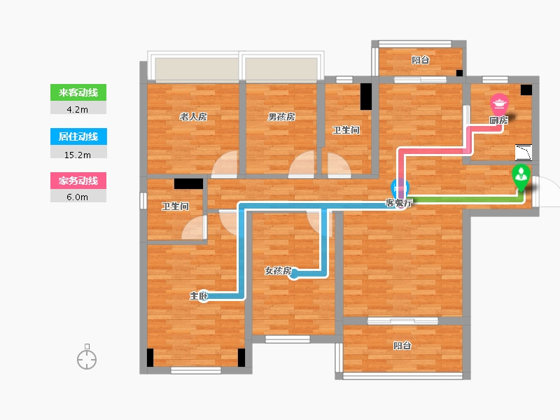 湖北省-孝感市-碧桂园新城华府-100.98-户型库-动静线