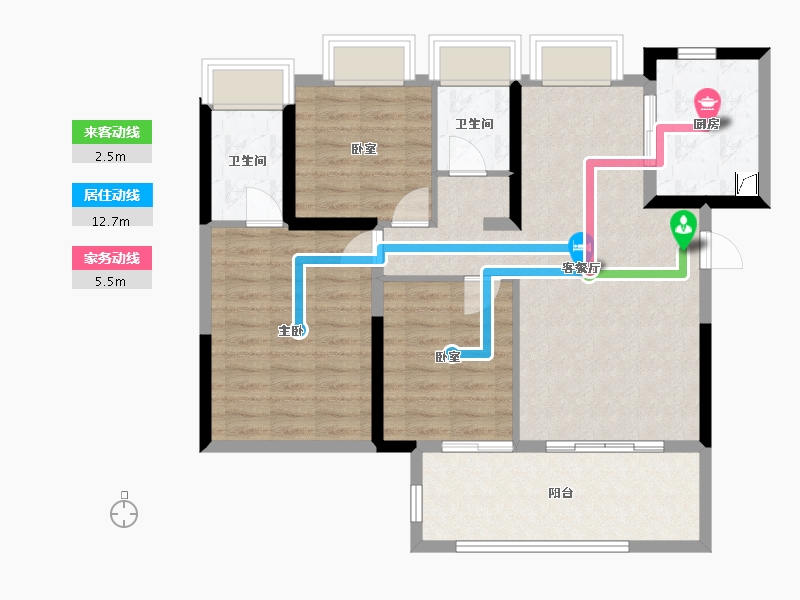 湖北省-孝感市-保利香颂-98.00-户型库-动静线