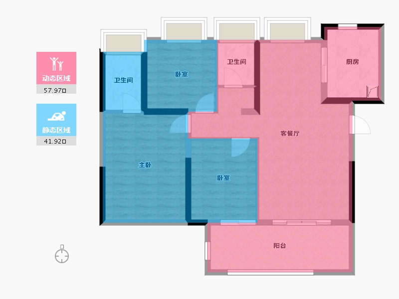 湖北省-孝感市-保利香颂-98.00-户型库-动静分区