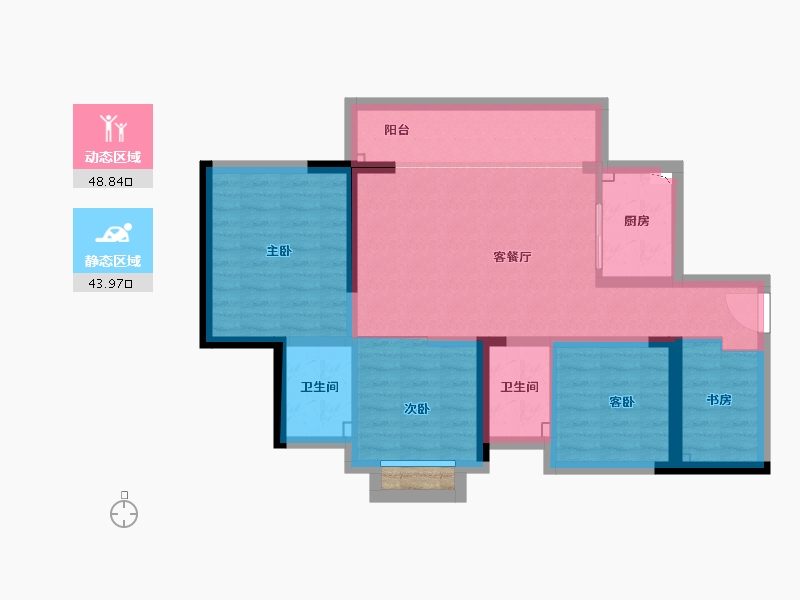 湖南省-长沙市-天下一家-82.55-户型库-动静分区