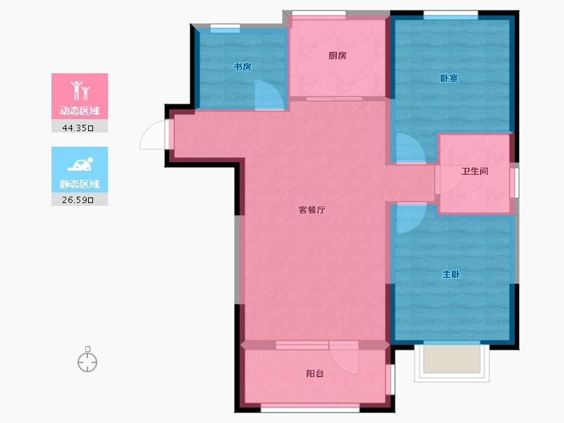 河北省-廊坊市-首开国风悦府-63.86-户型库-动静分区