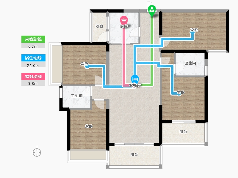 湖南省-常德市-裕泰兰园广场-115.00-户型库-动静线