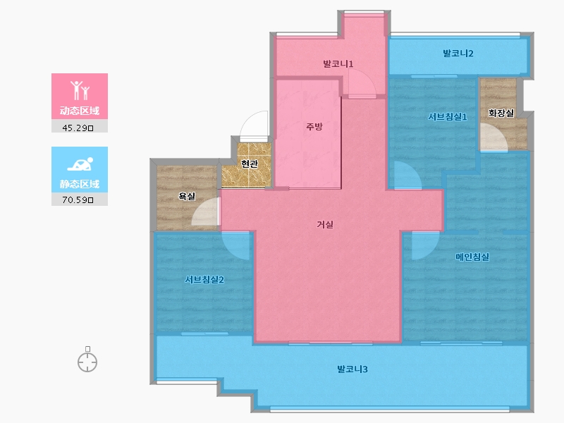 경기도-용인시 처인구-양지마을신원아침도시-117.17-户型库-动静分区