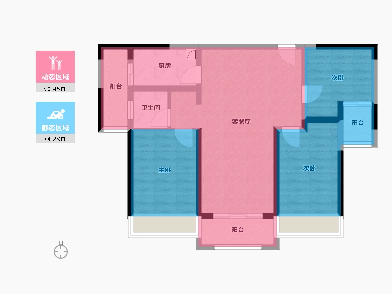 青海省-海东市-中天璟园-74.00-户型库-动静分区