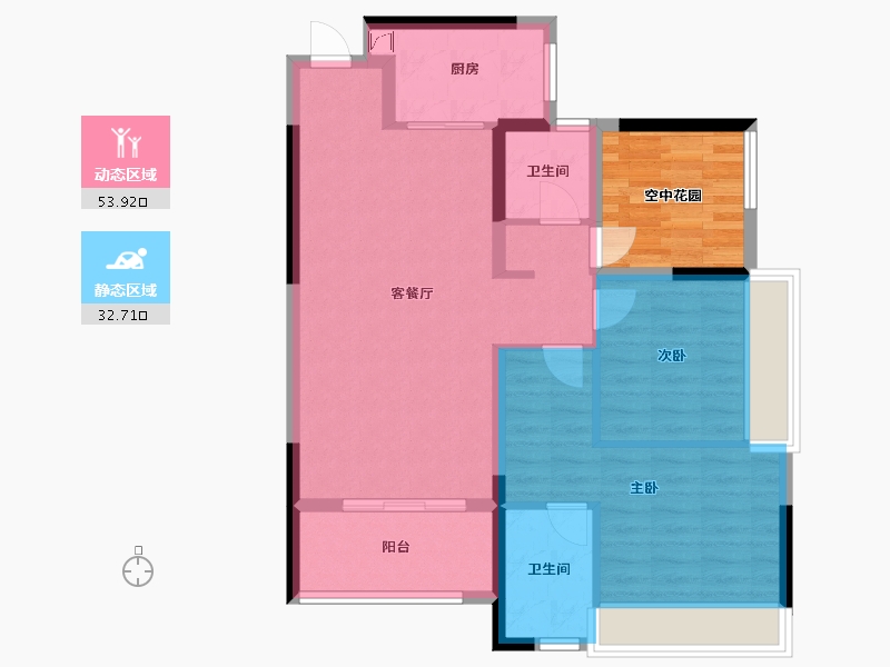 四川省-南充市-金泰中央金座-72.00-户型库-动静分区