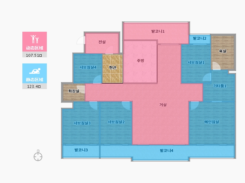 경기도-용인시 수지구-만현마을8단지두산위브-238.35-户型库-动静分区